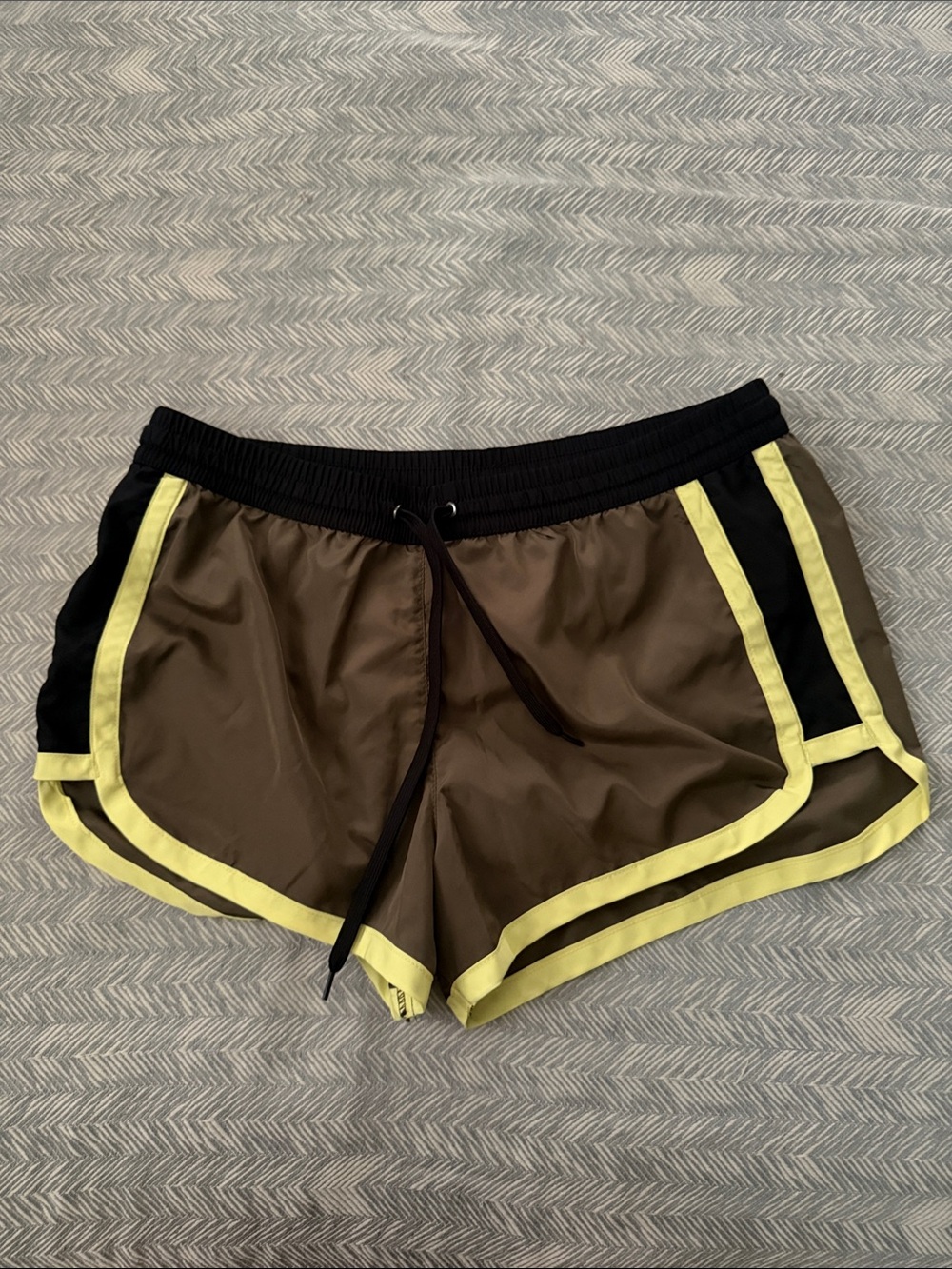 Men’s Swim trucks - Olive with Yellow Trim